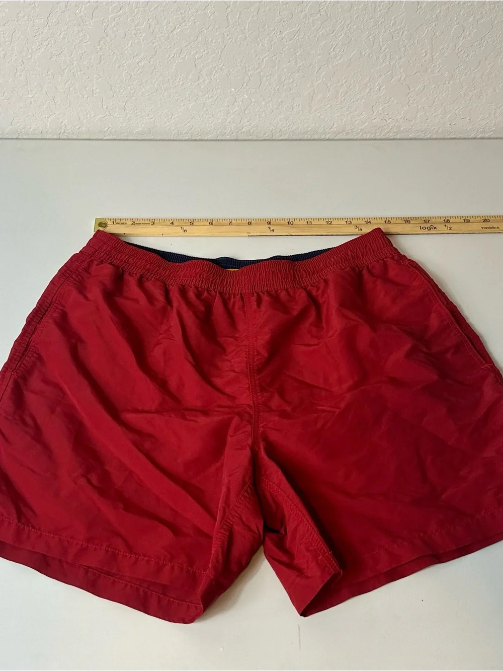 Polo Ralph Lauren Mens Classic Red Embroidered Logo Lined Swim Trunks Size L